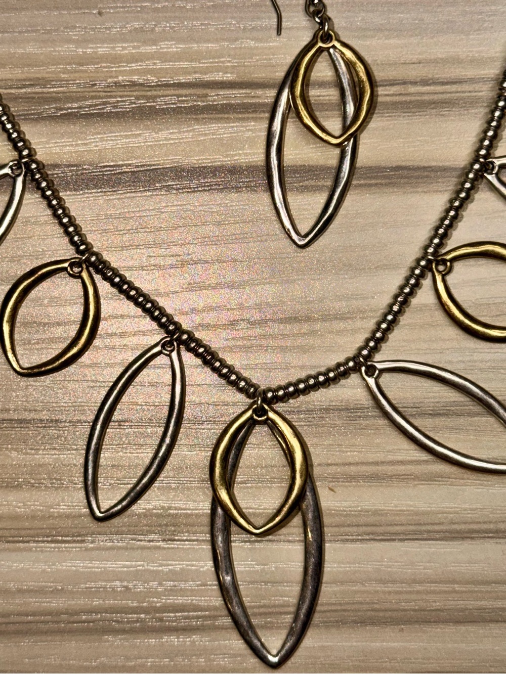 Lucky Brand Two-Tone Marquise Link Earrings - Gold & Silver - Picture 5 of 7